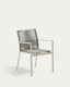 Culip stackable outdoor chair in aluminium and cord in white