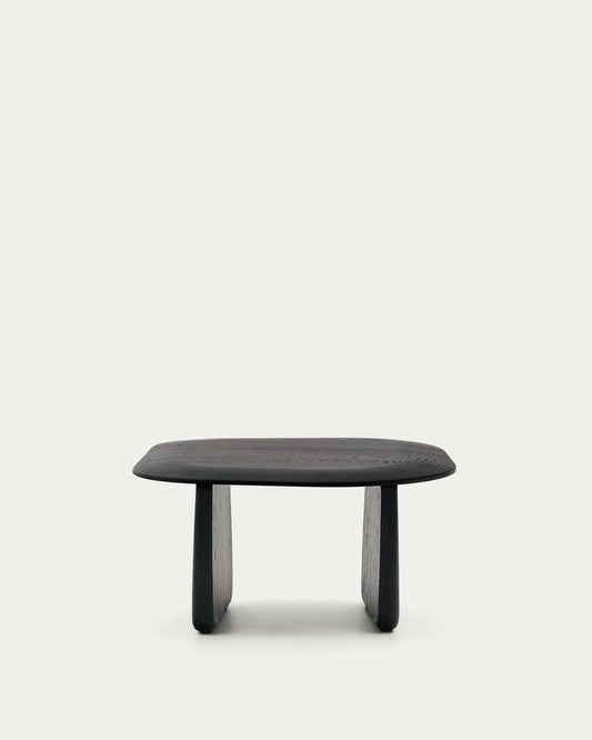 Pirita side table made from solid oak wood in a black finish, 71 x 70 cm FSC 100%