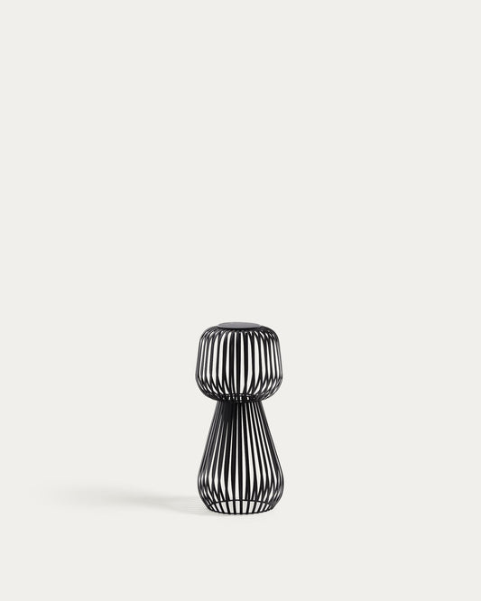 Reiba black metal solar table lamp