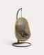 Cira hanging armchair with dark grey base with natural finish