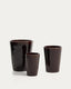 Rotja set of 3 terracotta planters with glazed garnet finish Ø 26 / 35 / 47 cm