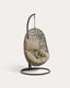 Hanging armchair with dark grey Florina brown feet