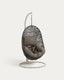 Pendant armchair with light grey Florina dark grey base