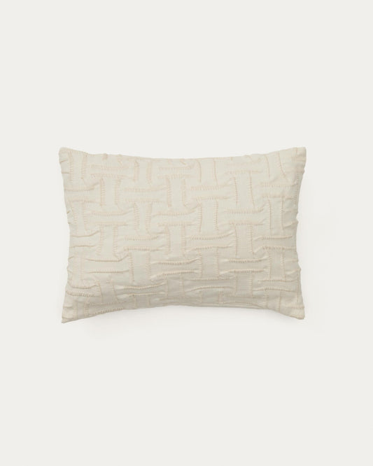 Lir beige embroidered cotton cushion cover 30 x 50cm