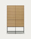 Vedrana 4 door tall sideboard in oak veneer with steel legs, 97.5 x 160 cm