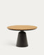 Tudons round outdoor table in aluminium in a grey and teak finish, Ø120 cm FSC 100%