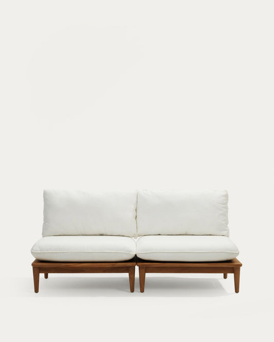 Portitxol set of 2 modular armchairs in solid teak