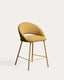 Bonali stool in mustard chenille with mustard metal legs FSC Mix Credit 65cm