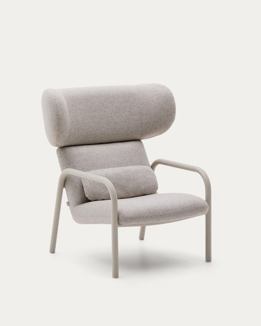Inari armchair in beige and steel with beige painted finish FSC Mix Credit