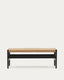 Zaide bench in solid oak wood with black finish and rope seat, 120 cm, FSC Mix Credit