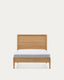 Lenon oak wood and veneer bed for 90 x 200 cm mattress, FSC MIX Credit