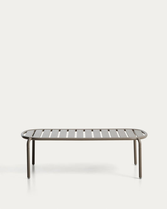 Joncols outdoor coffee table in aluminium with taupe painted finish Ø 113 x 65cm