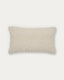 Mascarell cushion cover in white cotton and polyester, 30 x 50 cm