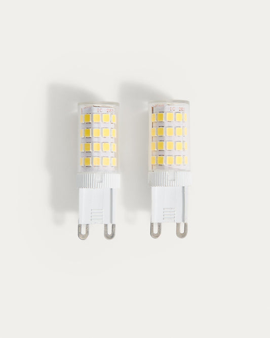 Set of 2 LED Bulb G9 bulbs 4W and 60 mm warm light