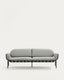 Joncols outdoor aluminium 3 seater sofa with powder coated grey finish, 224 cm
