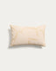 Dibel ecru cotton cushion cover with yellow embroidery detail 30 x 50cm