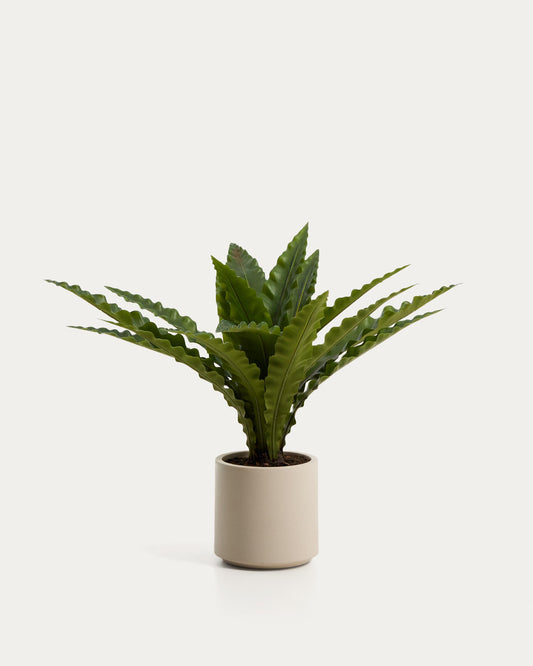 Artificial Neottopteris plant with white pot 70cm