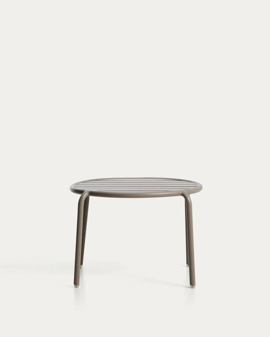 Joncols outdoor side table in aluminium with taupe painted finish Ø 60cm