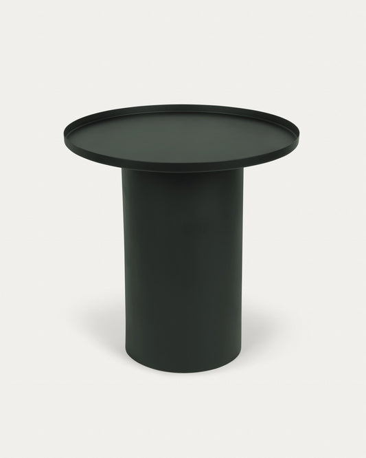 Fleksa round side table in dark green metal Ø 45 cm