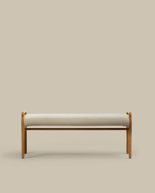 Macaret bench with removable cover solid oak wood with natural finish 120 cm FSC Mix Credit