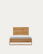 Alguema bed in oak veneer with natural finish for 90 x 190cm mattress