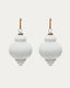 Irlo set of 2 Christmas baubles made of white recycled glass, Ø 13 cm