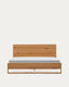 Alguema bed in oak veneer with natural finish for 180 x 200cm mattress