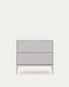 Vedrana two-drawer bedside table white lacquered MDF 60 x 55 cm