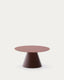Wilshire coffee table with frosted tempered glass and matt terracotta painted steel finish Ø80cm