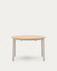 Montuiri extendable round table in oak veneer and steel legs with grey finish, Ø 120 (200) cm
