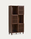 Beyla shelf unit in ash veneer and solid ash wood with walnut finish 84.5 x 170cm FSC 100%