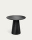 Jeanette round solid white cedar wood table in black, Ø 90 cm