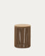 Dandara side table made of steel, beige cord and solid acacia wood, Ø40 cm FSC 100%