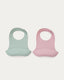Lili set of two bibs in pink and turquoise silicone