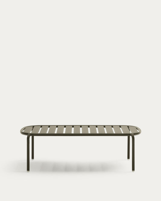 Joncols outdoor aluminium coffee table with powder coated green finish, Ø 110 x 62 cm