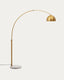 Madali metal floor lamp with brass and white marble finish