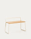 Tinn ash veneer bench with a beige metal structure, 75 cm