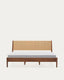 Elan bed in veneer and solid walnut wood with cord mattress 180 x 200 cm FSC Mix Credit