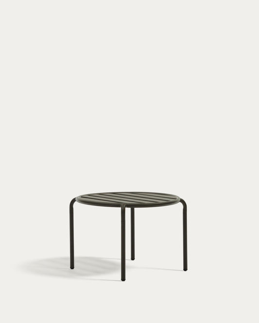 Joncols outdoor aluminium side table with powder coated green finish, Ø 60 cm