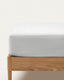 Teia 100% cotton percale fitted bed sheet 180 thread count in white, 180 x 200 cm