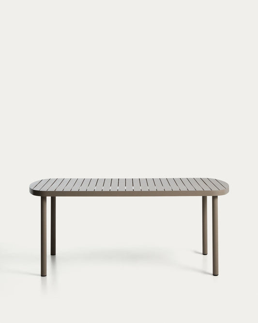 Joncols outdoor table in aluminium with taupe painted finish 180 x 90cm