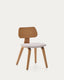 Gena chair in oak veneer and beige chenille