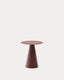 Wilshire side table with frosted tempered glass and matt terracotta painted steel finish Ø50cm