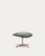 Teryl swivel footrest in green chenille and metal with a grey finish FSC™ 100%.