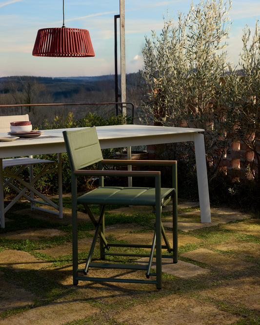 Tisno outdoor folding chair in green aluminium and green texteline