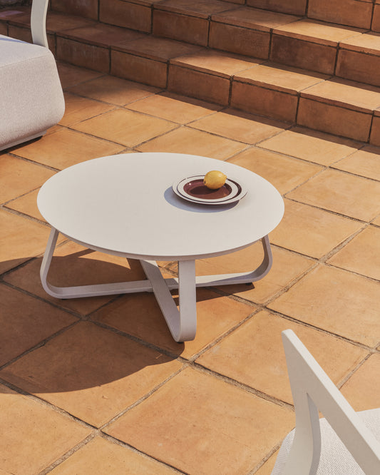 Tamaris ecru aluminium outdoor coffee table Ø80cm