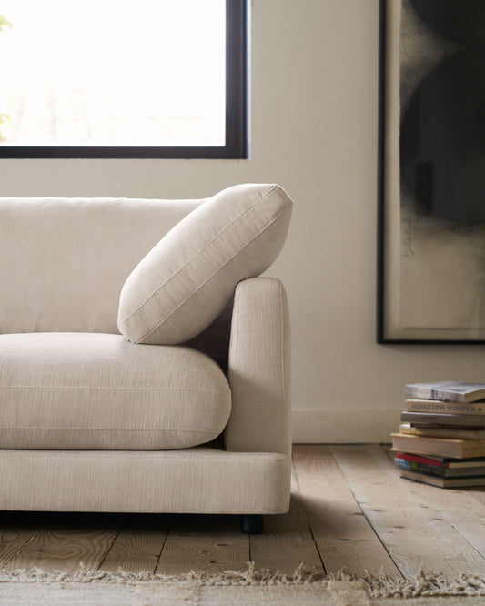 Gala 6-seater beige chenille sofa FSC Mix Credit 390cm