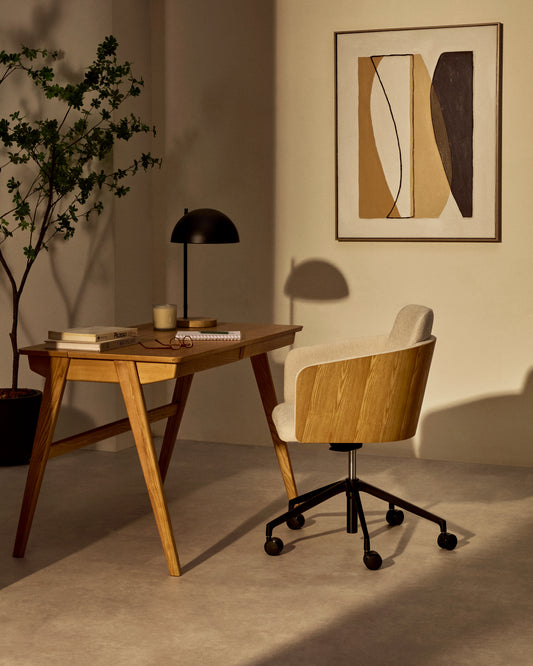 Julia table in veneer and solid ash wood 120 x 65 cm