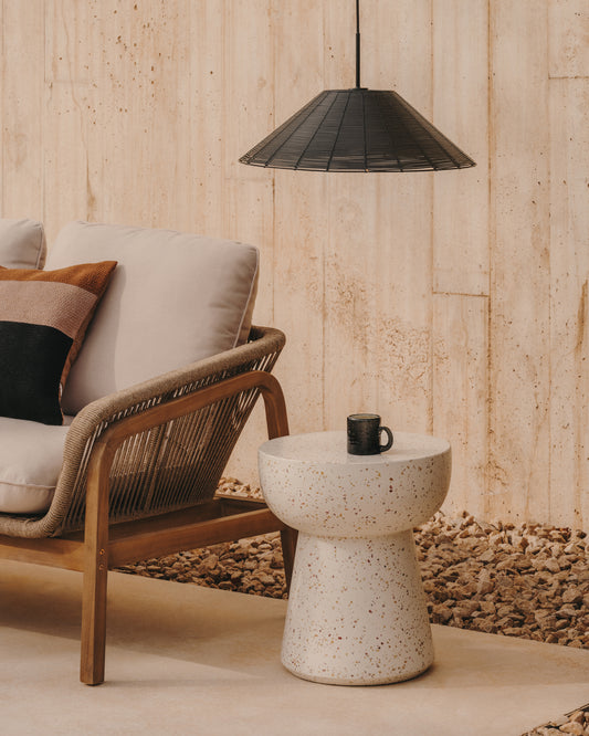 Saranella lampshade for outdoor ceiling lamp in black synthetic rattan Ø 50cm