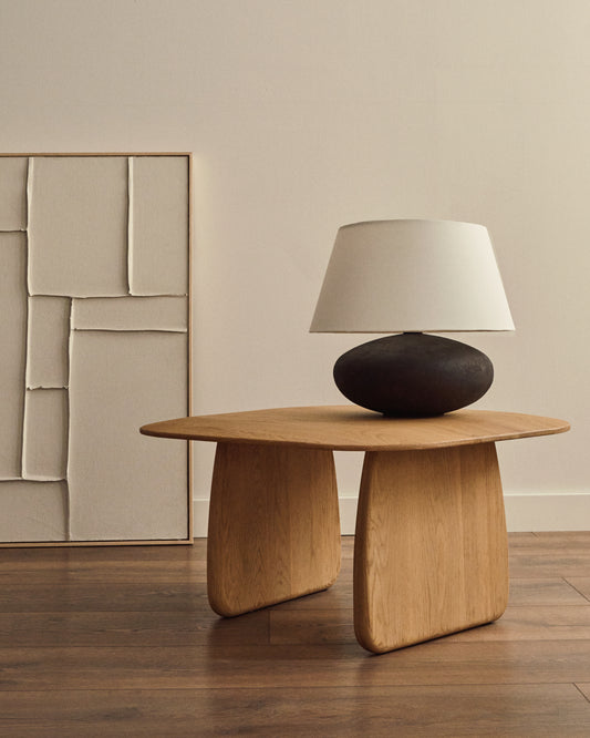 Pirita side table made from solid oak wood in a natural finish, 71 x 70 cm FSC 100%